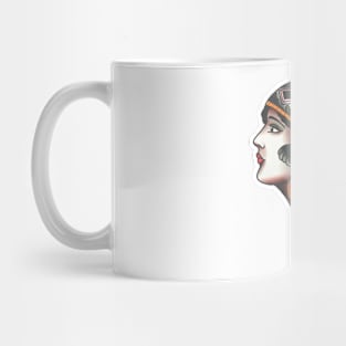 Classic Lady Face Tattoo Design Mug